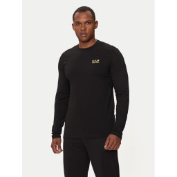 EA7 Emporio Armani Тениска с дълъг ръкав 8NPT28 PJVQZ 0208 Черен Regular Fit