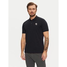 KARL LAGERFELD Тениска с яка и копчета 745710 551224 Тъмносин Regular Fit