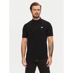 KARL LAGERFELD Тениска с яка и копчета 745089 551221 Черен Regular Fit