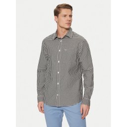 Tommy Jeans Риза Poplin Check DM0DM21115 Черен Regular Fit