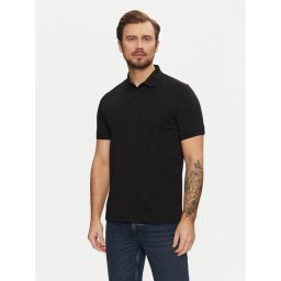 KARL LAGERFELD Тениска с яка и копчета 745085 551225 Черен Regular Fit