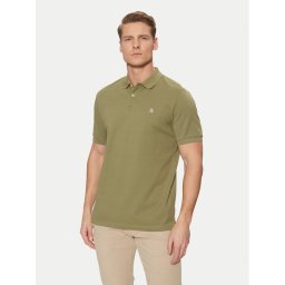 Marc O'Polo Тениска с яка и копчета B21223053092 Каки Regular Fit