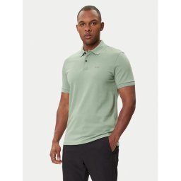 BOSS Тениска с яка и копчета Pallas 50468362 Зелен Regular Fit