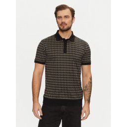 KARL LAGERFELD Тениска с яка и копчета 745084 551202 Черен Regular Fit