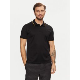KARL LAGERFELD Тениска с яка и копчета 745080 551200 Черен Regular Fit