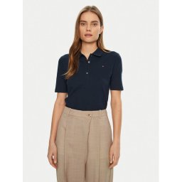 Tommy Hilfiger Тениска с яка и копчета 1985 WW0WW43224 Тъмносин Regular Fit