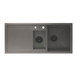 Klarstein Кухненска мивка TitanSteel с отцедник, 79 x 44 см, неръждаема стомана, устойчива на надраскване, устойчива на топлина (SIK1-TitanS-1.5bl100)