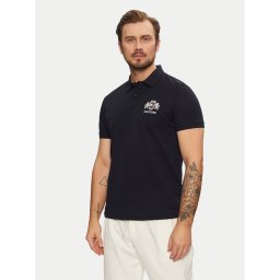 Tommy Hilfiger Тениска с яка и копчета Icon Graphic MW0MW37516 Тъмносин Regular Fit