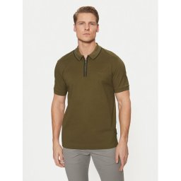 BOSS Тениска с яка и копчета PORSCHE X PORSCHE 50531463 Каки Regular Fit