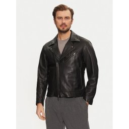 BOSS Кожено яке Jolush 50530258 Черен Regular Fit