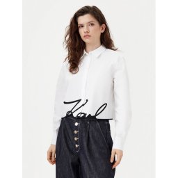 KARL LAGERFELD Риза A1W11002 Бял Regular Fit