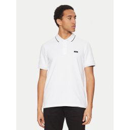 Calvin Klein Тениска с яка и копчета K10K114141 Бял Regular Fit