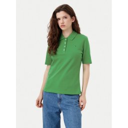 Tommy Hilfiger Тениска с яка и копчета 1985 WW0WW43224 Зелен Regular Fit