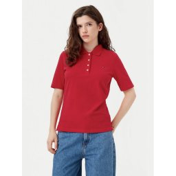 Tommy Hilfiger Тениска с яка и копчета 1985 WW0WW43224 Червен Regular Fit