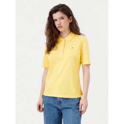 Tommy Hilfiger Тениска с яка и копчета 1985 WW0WW43224 Жълт Regular Fit