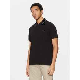 Calvin Klein Тениска с яка и копчета K10K114141 Черен Regular Fit