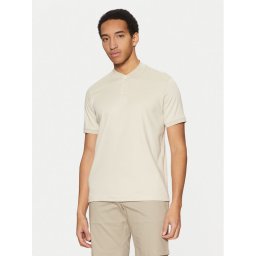 Calvin Klein Тениска с яка и копчета K10K111201 Бежов Regular Fit