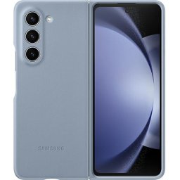 Оригинален гръб Samsung Leather Cover за Galaxy Z Fold 5 - Icy Blue, EF-VF946PLE