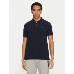 U.S. Polo Assn. Тениска с яка и копчета MUP3637 Тъмносин Regular Fit