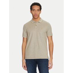 Calvin Klein Тениска с яка и копчета K10K114475 Бежов Regular Fit