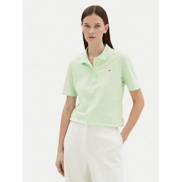 Tommy Hilfiger Тениска с яка и копчета 1985 WW0WW43224 Зелен Regular Fit