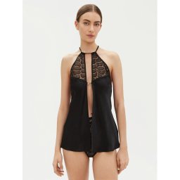 Chantelle Ефирна нощница Reptilia C01NI5 Черен Regular Fit