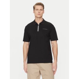 Jack & Jones Тениска с яка и копчета Fusion 12273127 Черен Regular Fit