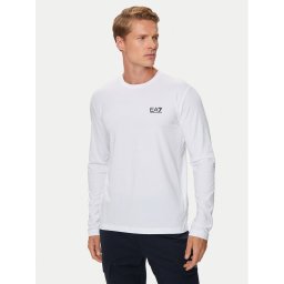 EA7 Emporio Armani Тениска с дълъг ръкав 8NPT28 PJVQZ 1100 Бял Regular Fit