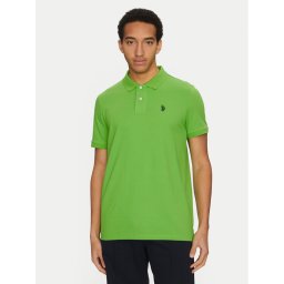 U.S. Polo Assn. Тениска с яка и копчета MUP3637 Зелен Regular Fit