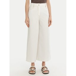 Max Mara Leisure Панталони тип кюлоти Fausto 2516781037 Бял Regular Fit