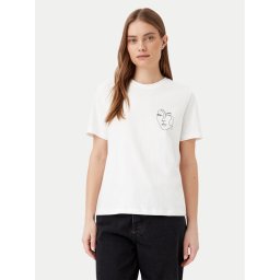 Vila Тишърт Sybilla 14103247 Бял Regular Fit