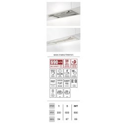 Eurolux INTRA COMFORT GLASS A72 WH Аспиратор за пълно вграждане