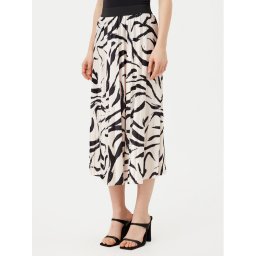 Vila Плисирана пола Nitban Print 14068477 Бежов Regular Fit