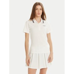 Guess Тениска с яка и копчета V5GP06 KCOK1 Бял Regular Fit