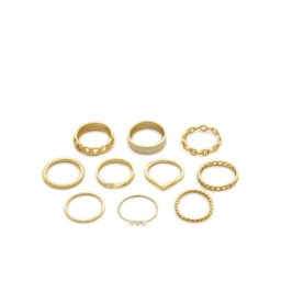 Pieces Комплект 10 пръстена 17146764 Златист