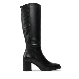 Ботуши Tommy Hilfiger Long Boot Mid Wrapped Lthr Heel FW0FW08099 Черен