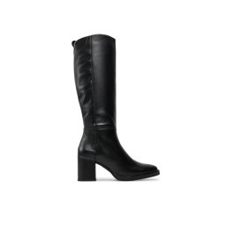 Tommy Hilfiger Ботуши Long Boot Mid Wrapped Lthr Heel FW0FW08099 Черен