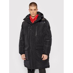 Calvin Klein Пухено яке High Shine K10K107931 Черен Regular Fit