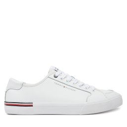 Гуменки Tommy Hilfiger Core Corporate Vulc Leather FM0FM05399 Бял