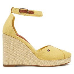 Обувки Tommy Hilfiger Flag High Wedge Espad Closed Toe FW0FW08494 Жълт