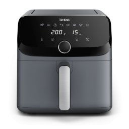 Фритюрник с горещ въздух Tefal Easy Fry Mega EY855BE0, 2020W, Капацитет 7.5 л, 8 автоматични програми, Сваляема незалепваща купа, LCD дисплей, Регулируема температура 80°C до 200°C, Таймер до 60 минути, Сив
