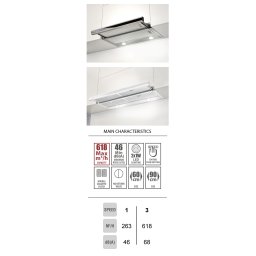 Eurolux OPTIGLASS COMF. A60 WH Телескопичен аспиратор за вгражд