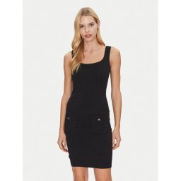 Guess Плетена рокля W5RK17 Z2YJ2 Черен Slim Fit