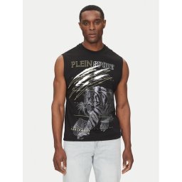 Plein Sport Мъжки топ SAEC MTK8007 STE001N Черен Regular Fit