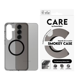 Гръб CARE by PanzerGlass за Samsung Galaxy S25 Plus, Flagship, Smokey QI, Черен