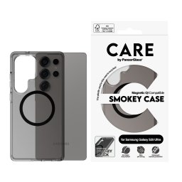 Гръб CARE by PanzerGlass за Samsung Galaxy S25 Ultra, Flagship, Smokey QI, Черен