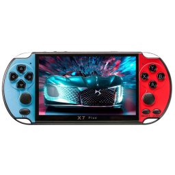 Мини аркадна игра X7 Plus, 5.1" екран, преносима, 10000 вградени игри, червено-синя
