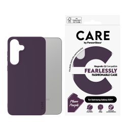 Гръб Care by PanzerGlass за Samsung Galaxy S25 Plus, Fashionable Case, Plum Purple, QI Compatible, Лилав