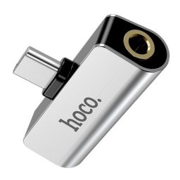 Преходник Hoco LS 26 Type-C 2-in-1 audio converter - Сребрист