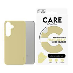 Гръб Care by PanzerGlass за Samsung Galaxy S25 Plus, Fashionable Case, Chardonnay, QI Compatible, Жълт